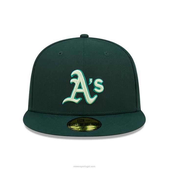 FFTN943 New Era boné Oakland Athletics monocamo verde 59fifty