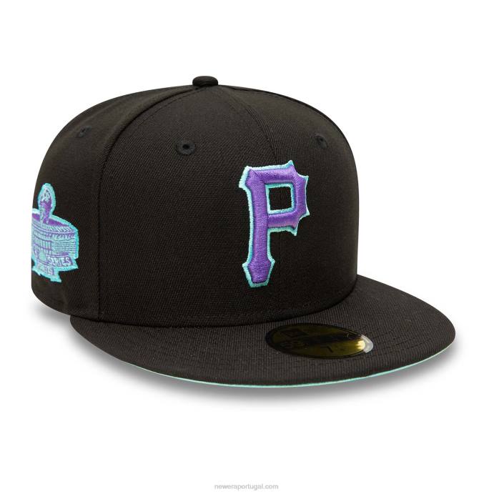 FFTN945 New Era boné pittsburgh pirates preto e azul matiz 59fifty