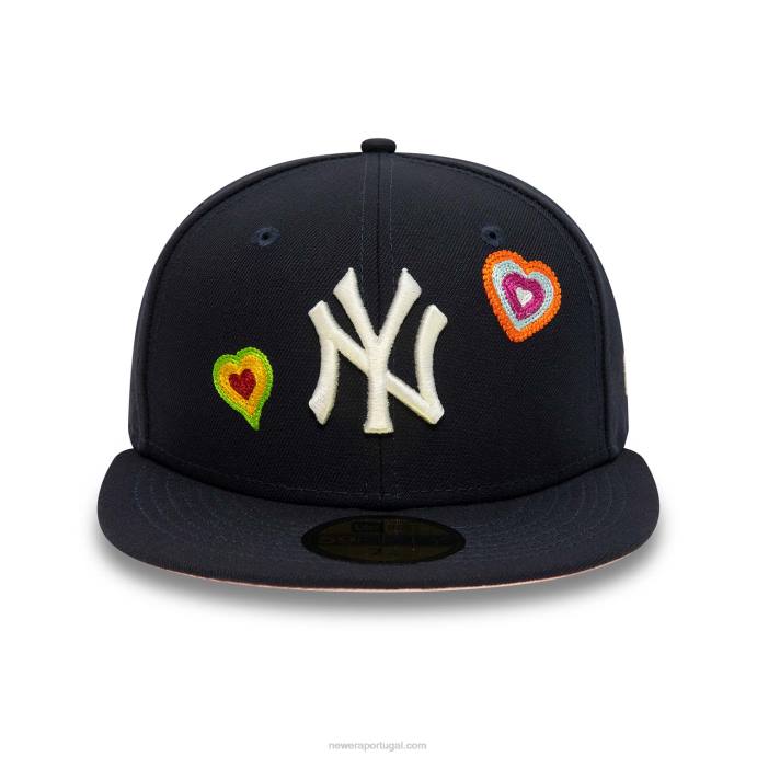 FFTN948 New Era boné ajustado new york yankees coração marinho 59fifty