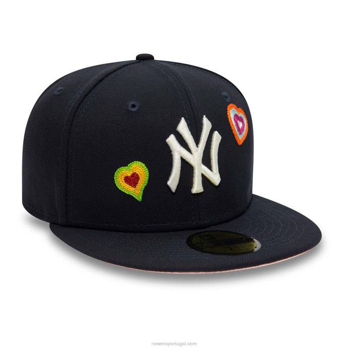 FFTN948 New Era boné ajustado new york yankees coração marinho 59fifty