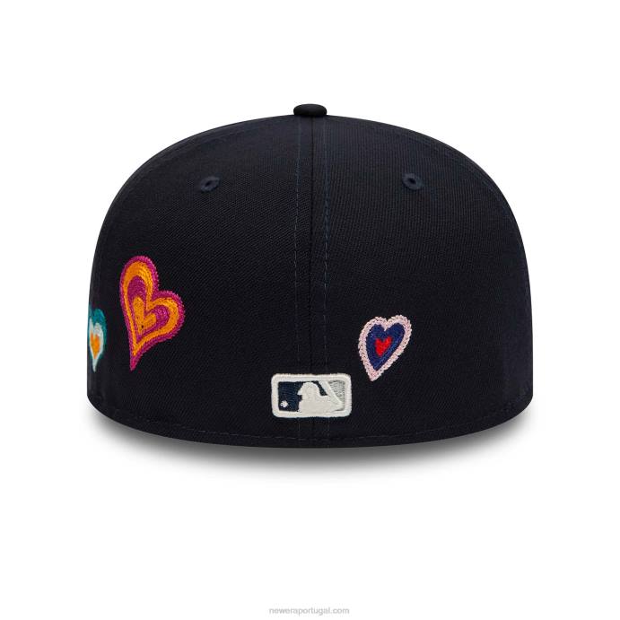 FFTN948 New Era boné ajustado new york yankees coração marinho 59fifty