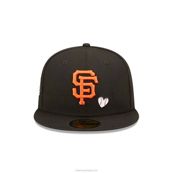 FFTN952 New Era San Francisco Giants MLB Team Heart Black Boné 59 Fifty