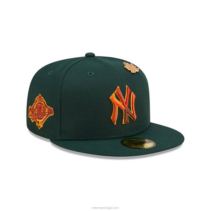 FFTN953 New Era Boné New York Yankees Folhado Verde Escuro 59Fifty