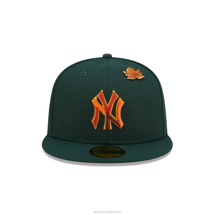 FFTN953 New Era Boné New York Yankees Folhado Verde Escuro 59Fifty