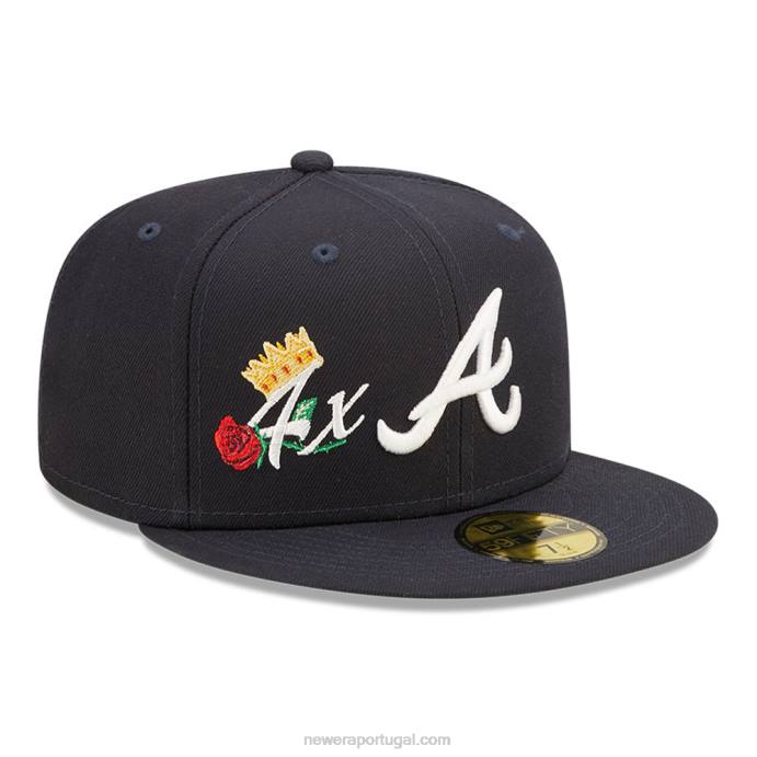 FFTN955 New Era boné ajustado atlanta braves mlb crown champs navy 59fifty