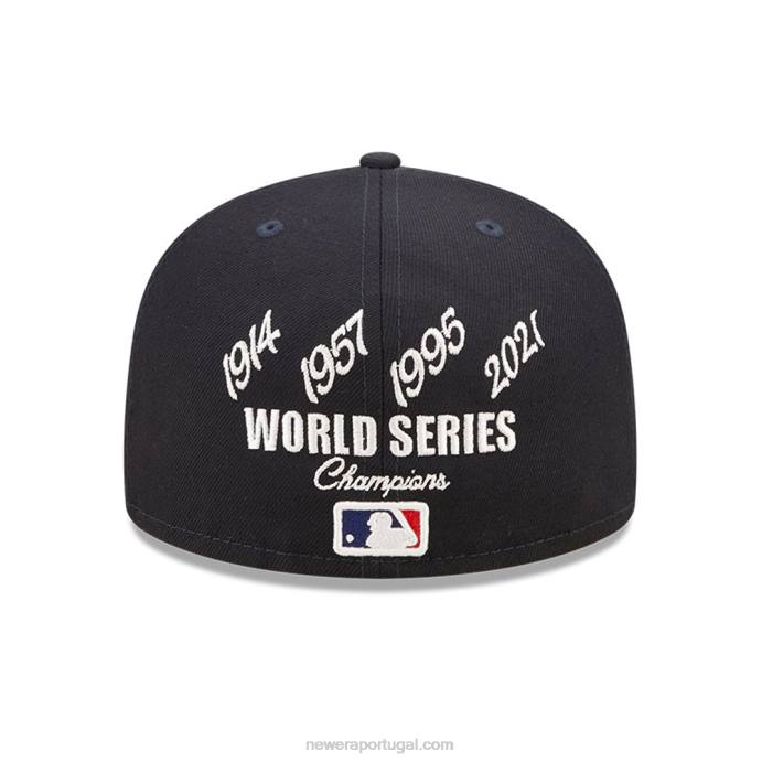FFTN955 New Era boné ajustado atlanta braves mlb crown champs navy 59fifty