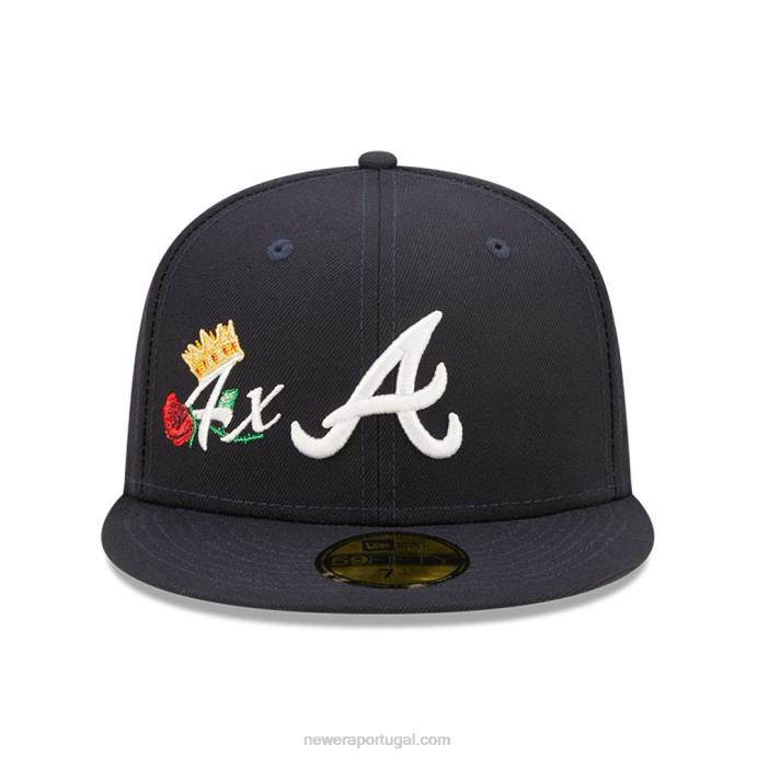 FFTN955 New Era boné ajustado atlanta braves mlb crown champs navy 59fifty