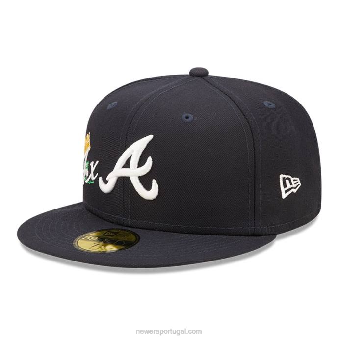 FFTN955 New Era boné ajustado atlanta braves mlb crown champs navy 59fifty