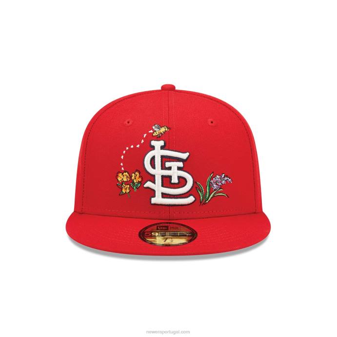 FFTN956 New Era st. boné Louis Cardinals aquarela floral vermelho 59fifty
