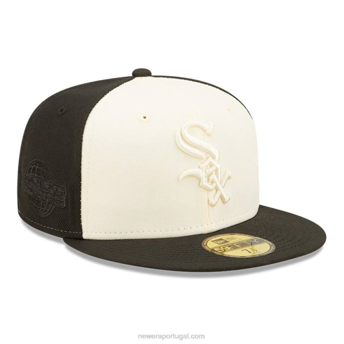 FFTN957 New Era Boné chicago white sox mlb 2 tons preto 59fifty