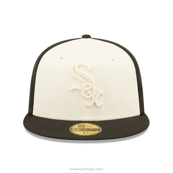 FFTN957 New Era Boné chicago white sox mlb 2 tons preto 59fifty