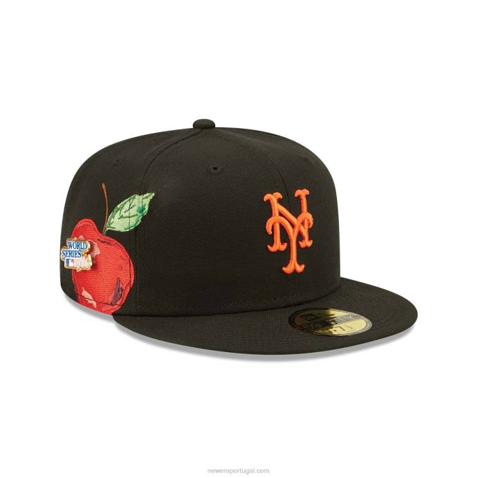 FFTN958 New Era New York Mets Fruit Black Boné 59 Fifty