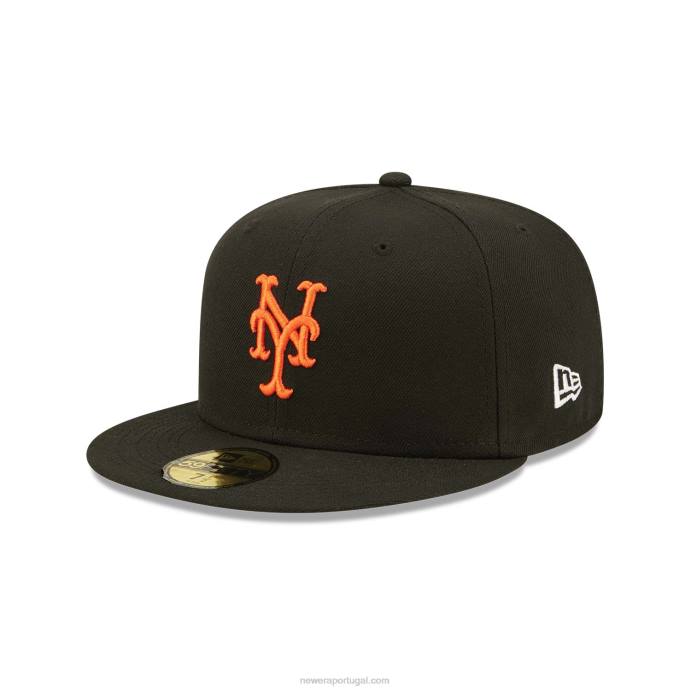 FFTN958 New Era New York Mets Fruit Black Boné 59 Fifty