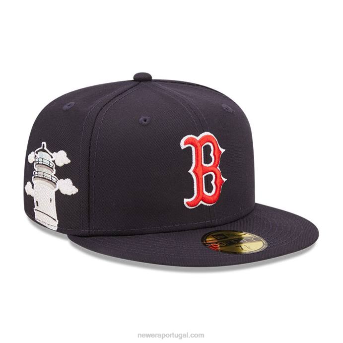 FFTN968 New Era boton red sox mlb boné cloud navy 59fifty ajustado