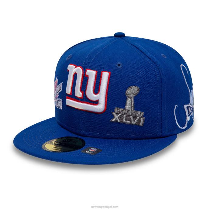 FFTN96 New Era New York Giants histórico champs boné azul 59fifty ajustado