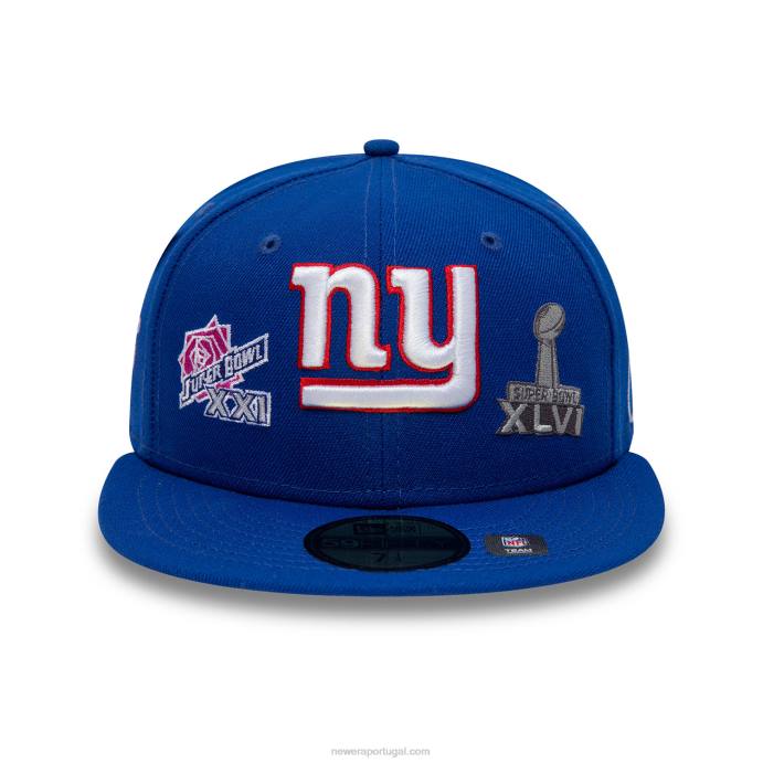 FFTN96 New Era New York Giants histórico champs boné azul 59fifty ajustado