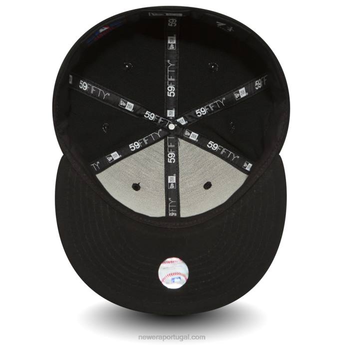 FFTN975 New Era New York Yankees preto sobre boné preto 59fifty