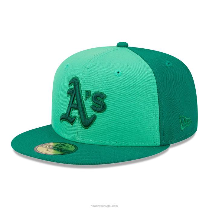 FFTN978 New Era boné Oakland Athletics tritone team verde 59fifty