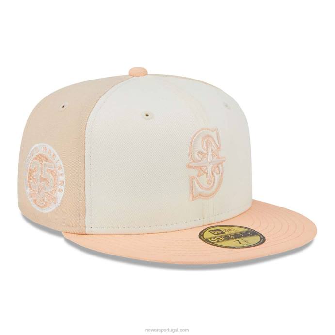 FFTN979 New Era boné ajustado rosa 59fifty de aniversário dos seattle mariners