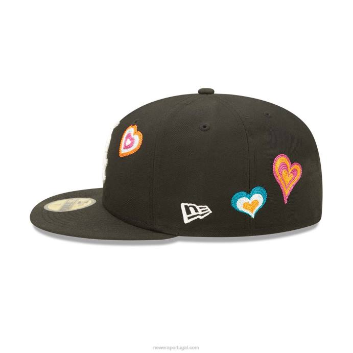FFTN97 New Era chicago white sox boné bordado coração preto 59fifty