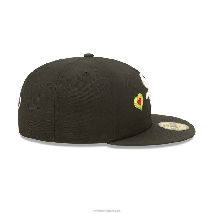 FFTN97 New Era chicago white sox boné bordado coração preto 59fifty