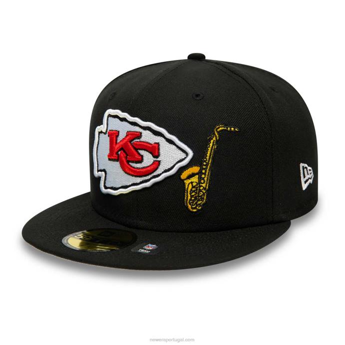 FFTN982 New Era kansas city chiefs team spotlight boné preto 59fifty