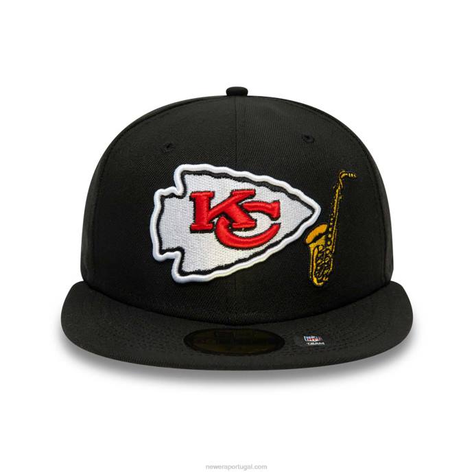 FFTN982 New Era kansas city chiefs team spotlight boné preto 59fifty