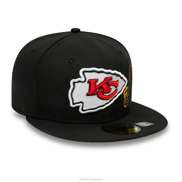 FFTN982 New Era kansas city chiefs team spotlight boné preto 59fifty