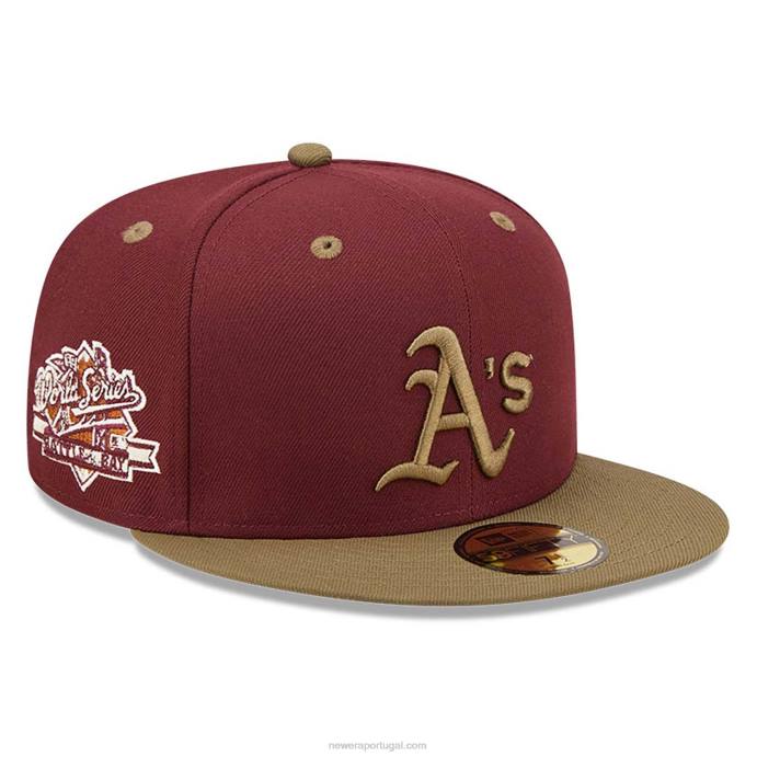 FFTN984 New Era Oakland Athletics MLB World Series Trail Mix Red Boné 59Fifty