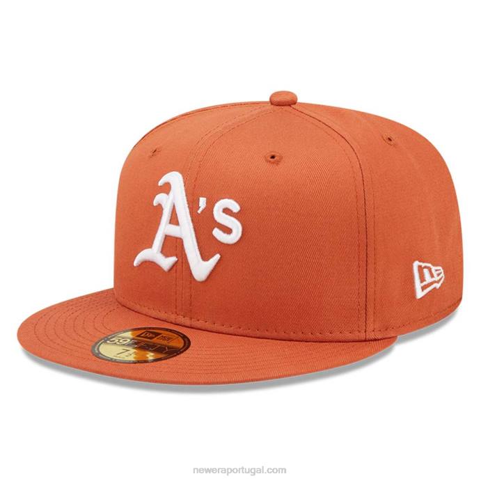 FFTN985 New Era Boné Oakland Athletics League Essential Brown 59Fifty