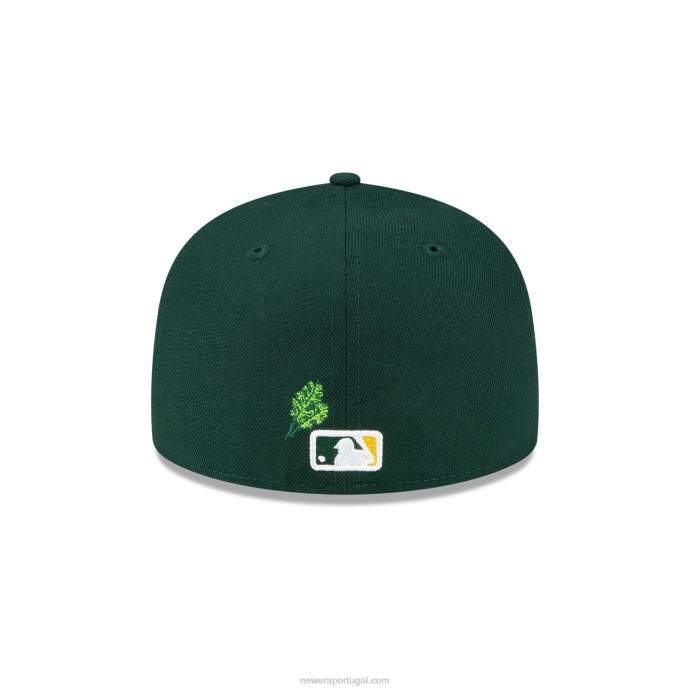 FFTN988 New Era Boné Oakland Athletics Stateview Verde Escuro 59Fifty