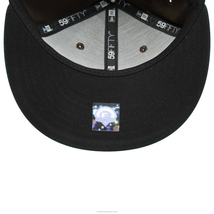 FFTN991 New Era Boné ajustado Down East Wood Ducks Milb Brown 59 Fifty