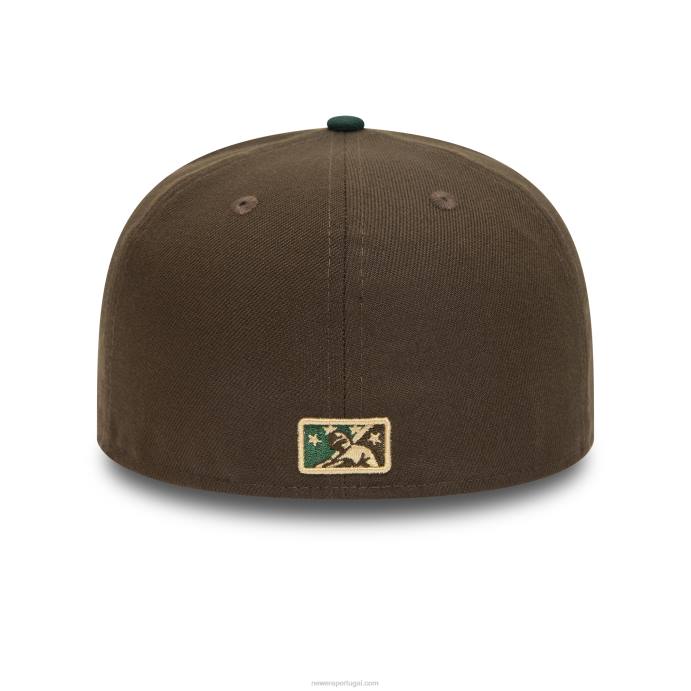 FFTN991 New Era Boné ajustado Down East Wood Ducks Milb Brown 59 Fifty