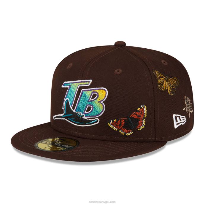 FFTN992 New Era Tampa Bay Rays feltro x mlb brown 59fifty boné ajustado