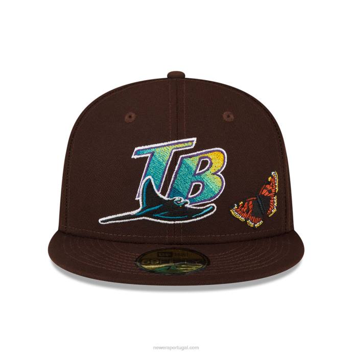 FFTN992 New Era Tampa Bay Rays feltro x mlb brown 59fifty boné ajustado