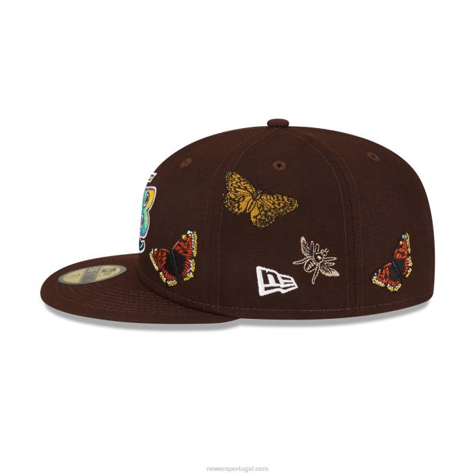 FFTN992 New Era Tampa Bay Rays feltro x mlb brown 59fifty boné ajustado