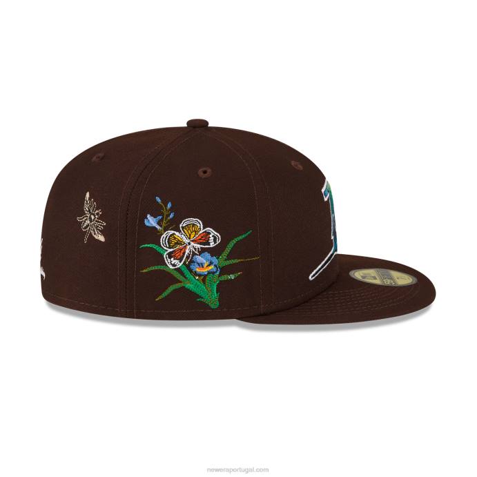 FFTN992 New Era Tampa Bay Rays feltro x mlb brown 59fifty boné ajustado