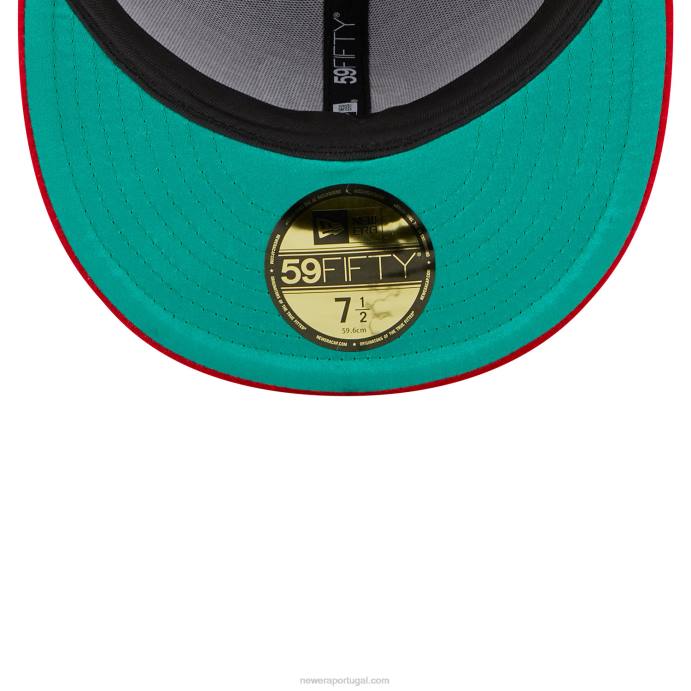 FFTN993 New Era Boné Washington Nationals Veludo Vermelho 59Fifty
