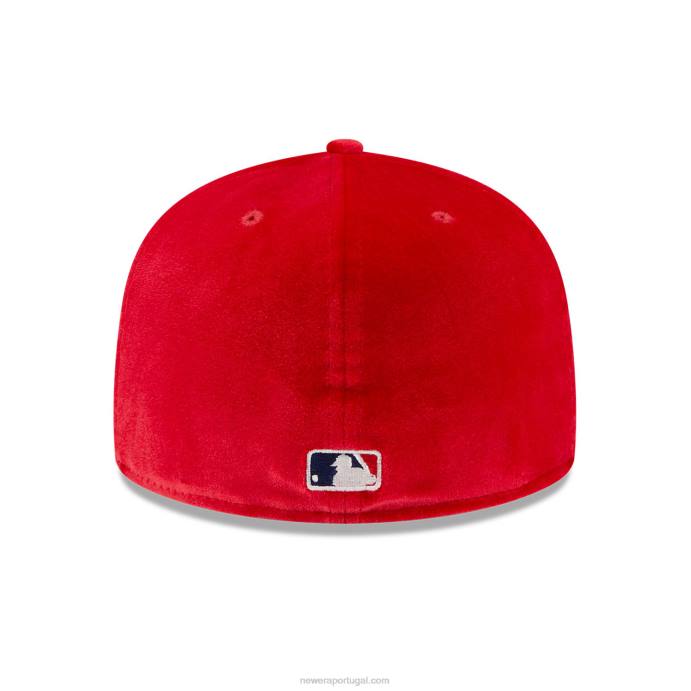 FFTN993 New Era Boné Washington Nationals Veludo Vermelho 59Fifty