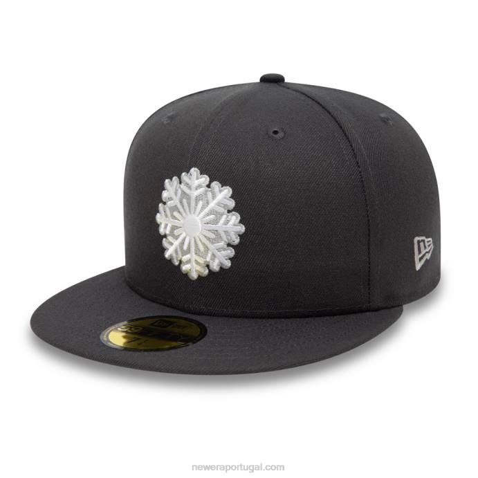 FFTN996 New Era boné 59fifty de floco de neve cinza escuro