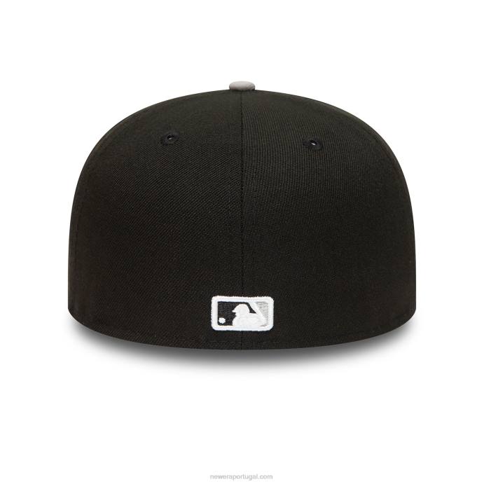 FFTN997 New Era chicago white sox mlb distintivo boné preto 59fifty