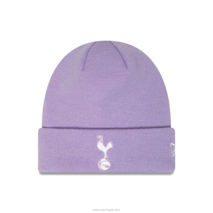 FFTN2329 New Era tottenham hotspur fc gorro de malha punho roxo pastel sazonal sazonal