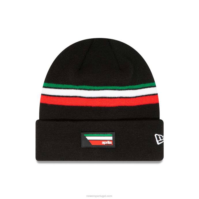 FFTN2399 New Era gorro de tricô com listras pretas aprilia tricolor