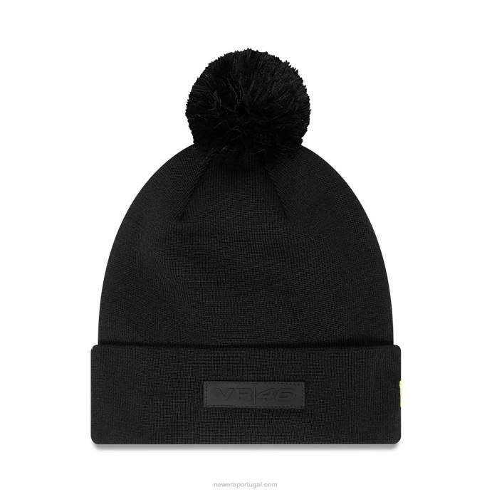 FFTN2409 New Era gorro de malha bobble preto vr46 polyana