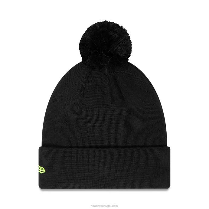 FFTN2409 New Era gorro de malha bobble preto vr46 polyana