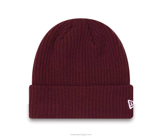 FFTN2411 New Era chapéu de gorro roxo escuro com manguito de cor