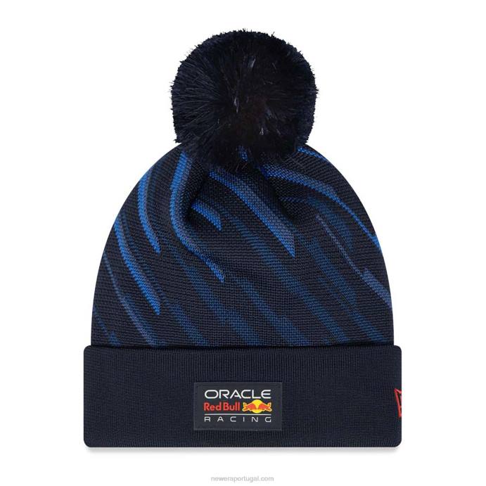 FFTN2428 New Era red bull racing team gorro de tricô com estampa azul bobble