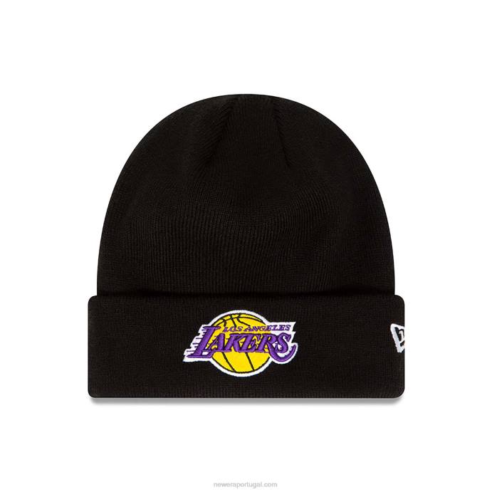 FFTN2429 New Era gorro de tricô preto essencial la lakers