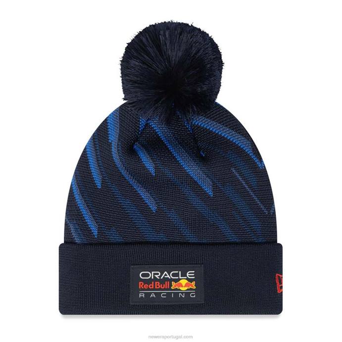 FFTN2438 New Era gorro de tricô da juventude da equipe de corrida red bull bobble azul