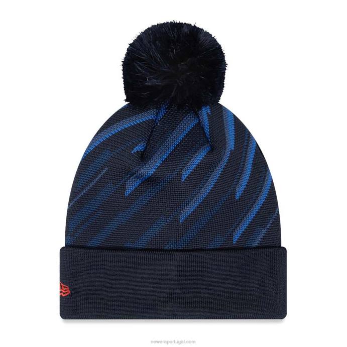 FFTN2438 New Era gorro de tricô da juventude da equipe de corrida red bull bobble azul